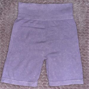 Lavender ribbed biker shorts